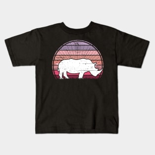 White Rhino Sunset Kids T-Shirt